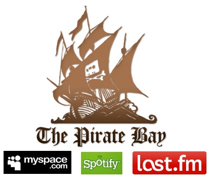 Music online comes from myspace, spotify, last.fm and the pirate bay